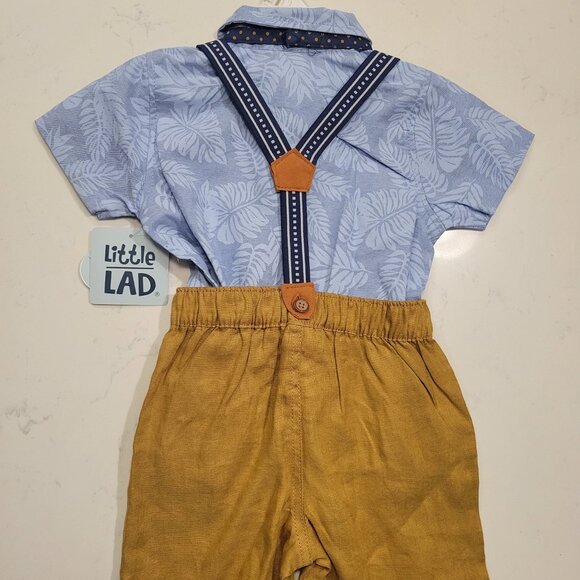 Baby Boy 4pc Gentleman Overalls w/ Bow tie - Picture 2 of 2